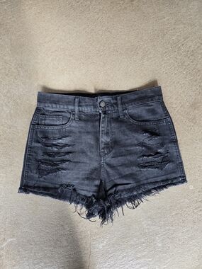 Hollister Black Distressed Jean Shorts